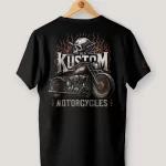 camiseta moto skull flame
