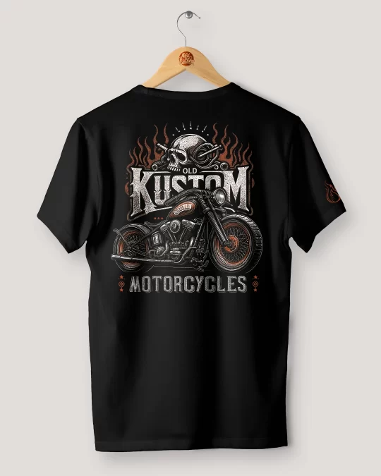 camiseta moto skull flame